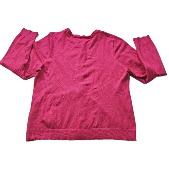 Calvin Klein Cardigan Women XL Pink LS Knit Unlined Stretch Branded Buttons Boho - Picture 15 of 15